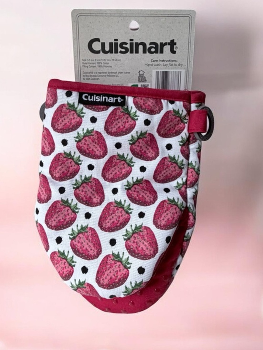 Cuisinart  Strawberry kitchen Mitt - White & red